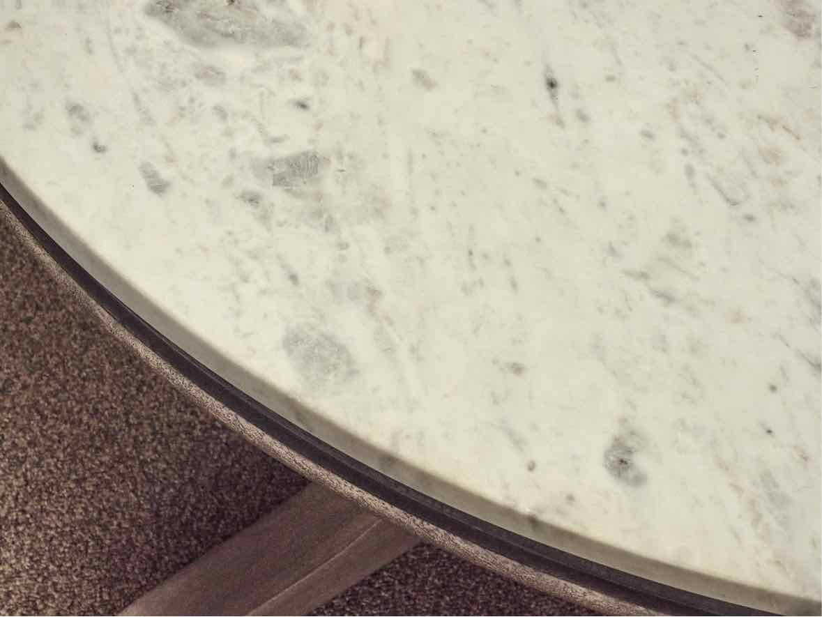 Pottery Barn 'Alexandra' Round Marble Top Cocktail Table
