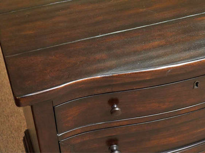 Pair of Pottery Barn Espresso Finish Planktop Nightstands with 3 Drawers
