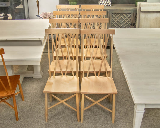 Set of 8 Gat Creek Addison Dining Chairs in Maple with Natural Finish