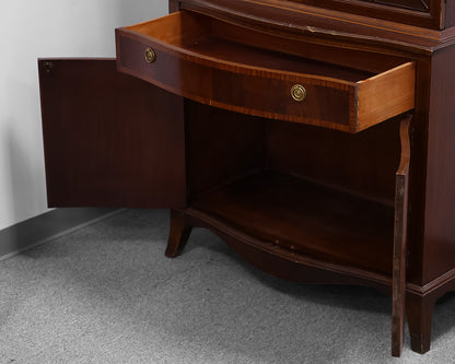 Single Piece Mahogany China Cabinet