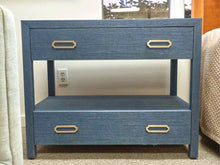 Mitchell Gold + Bob Williams Navy Wrapped Raffia Bedside Chest