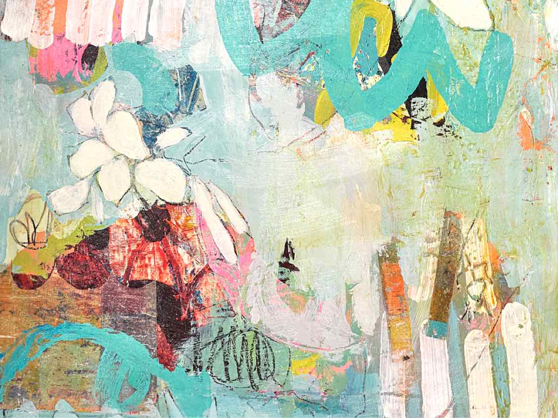 Framed Giclee on Canvas:  "Sunday at the Vineyard"