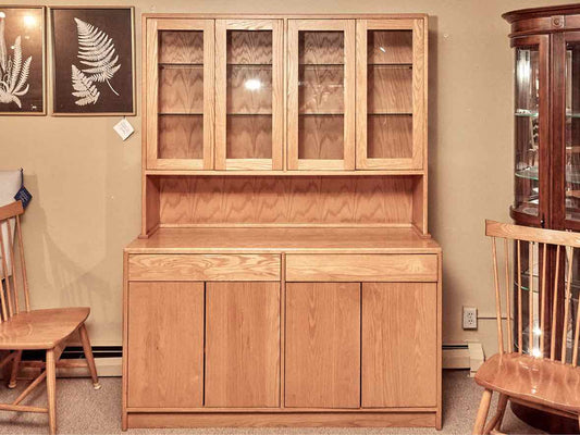 Lydon Furniture Oak China Cabinet with Glass Doors