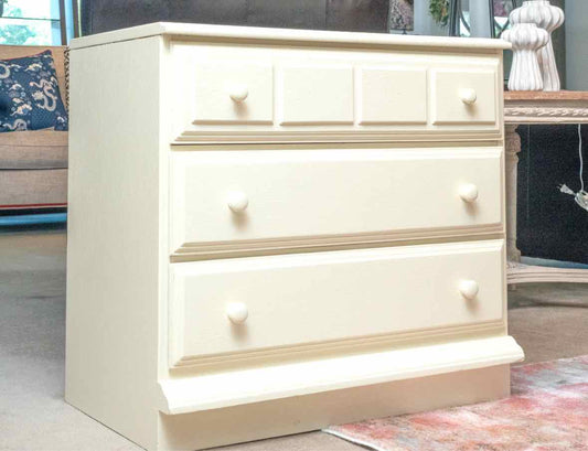 Cream Finish 2 Drawer Side Bed Chest