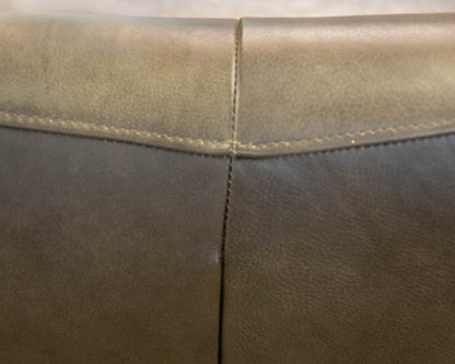 Pair Of Swivel Base Vegan Leather Mocha Chairs