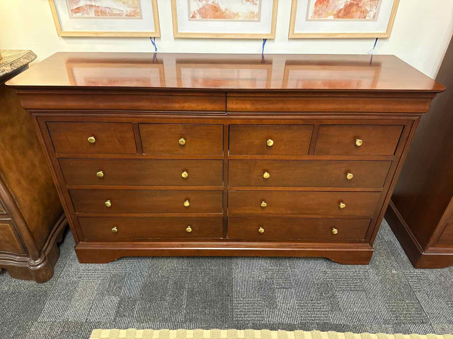 Cherry 12-Drawer Dresser