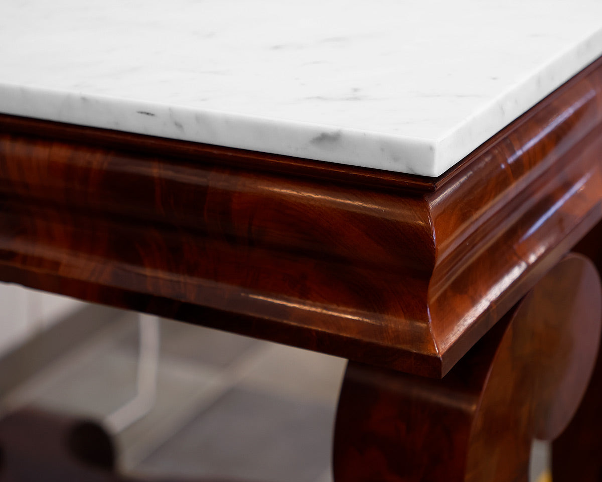 Mahogany Pier Table w/ Marble top