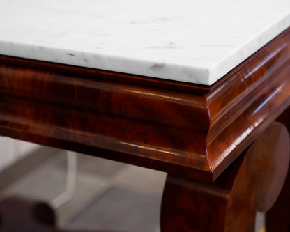 Mahogany Pier Table w/ Marble top