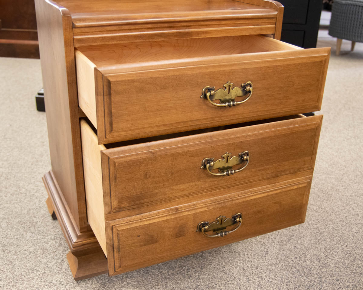 Maple 2 Drawer Nightstand with Open Storage