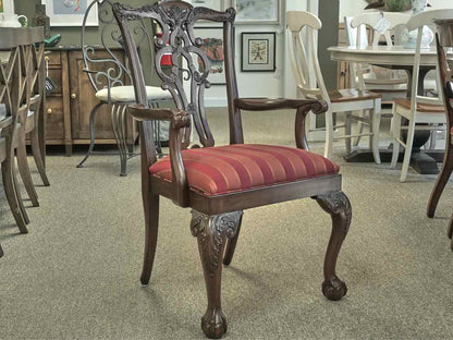 Ethan Allen Banded Mahogany Dining Table & Set of 8 Chairs