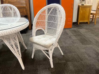 White Wicker Dining Set