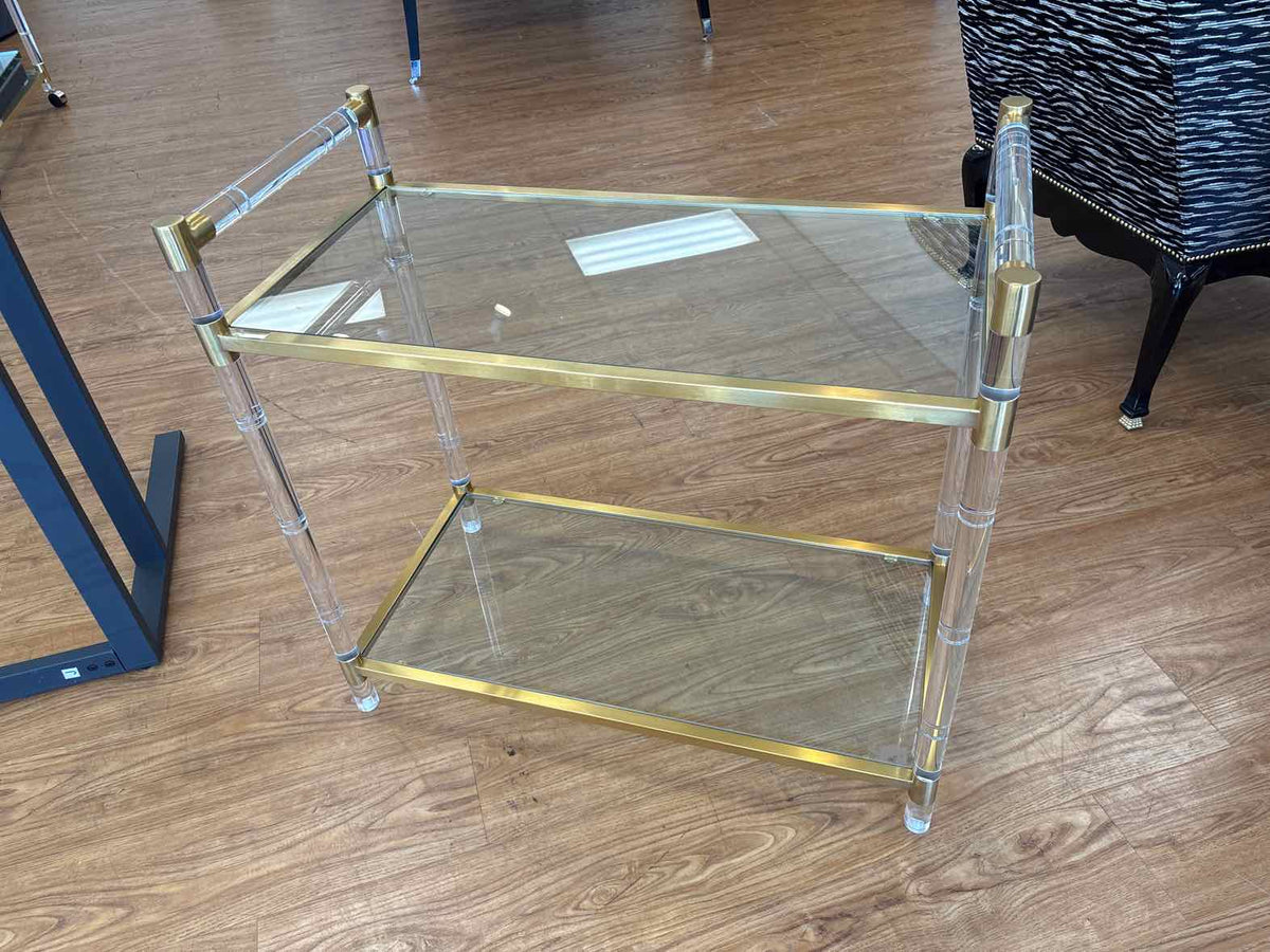 Acrylic and Brass Bar Cart