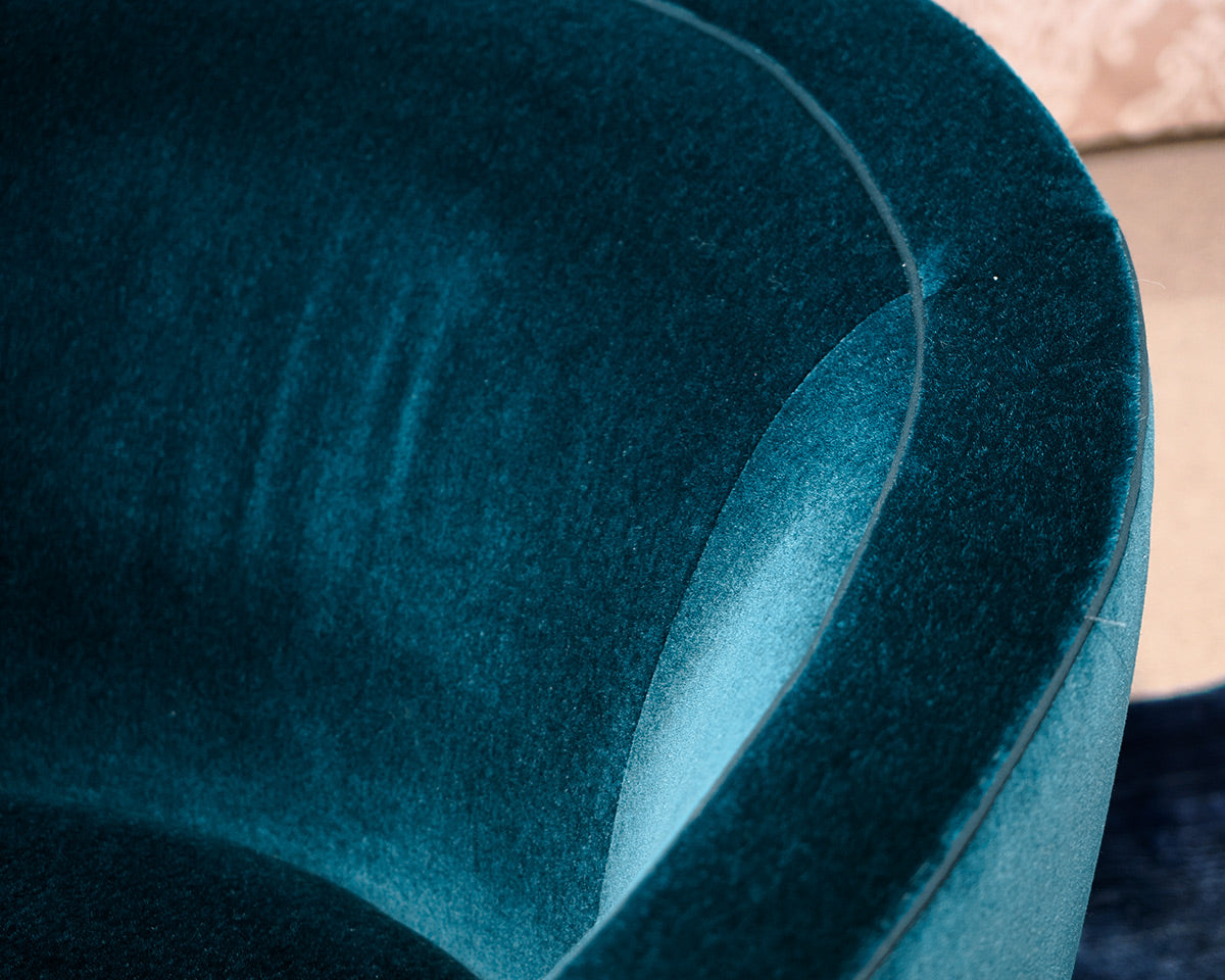 Pair of A. Rudin Custom Upholstered Swivel Chairs