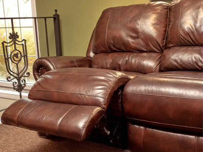 Espresso Brown  Bonded Leather  3 Cushion 2  Seat Power Recliner