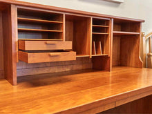 Charles Webb Custom Mid-Century Modern Desk in Cherry with Low Hutch