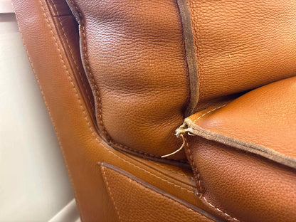 Roche Bobois 'Ascot' Cognac Leather Sofa