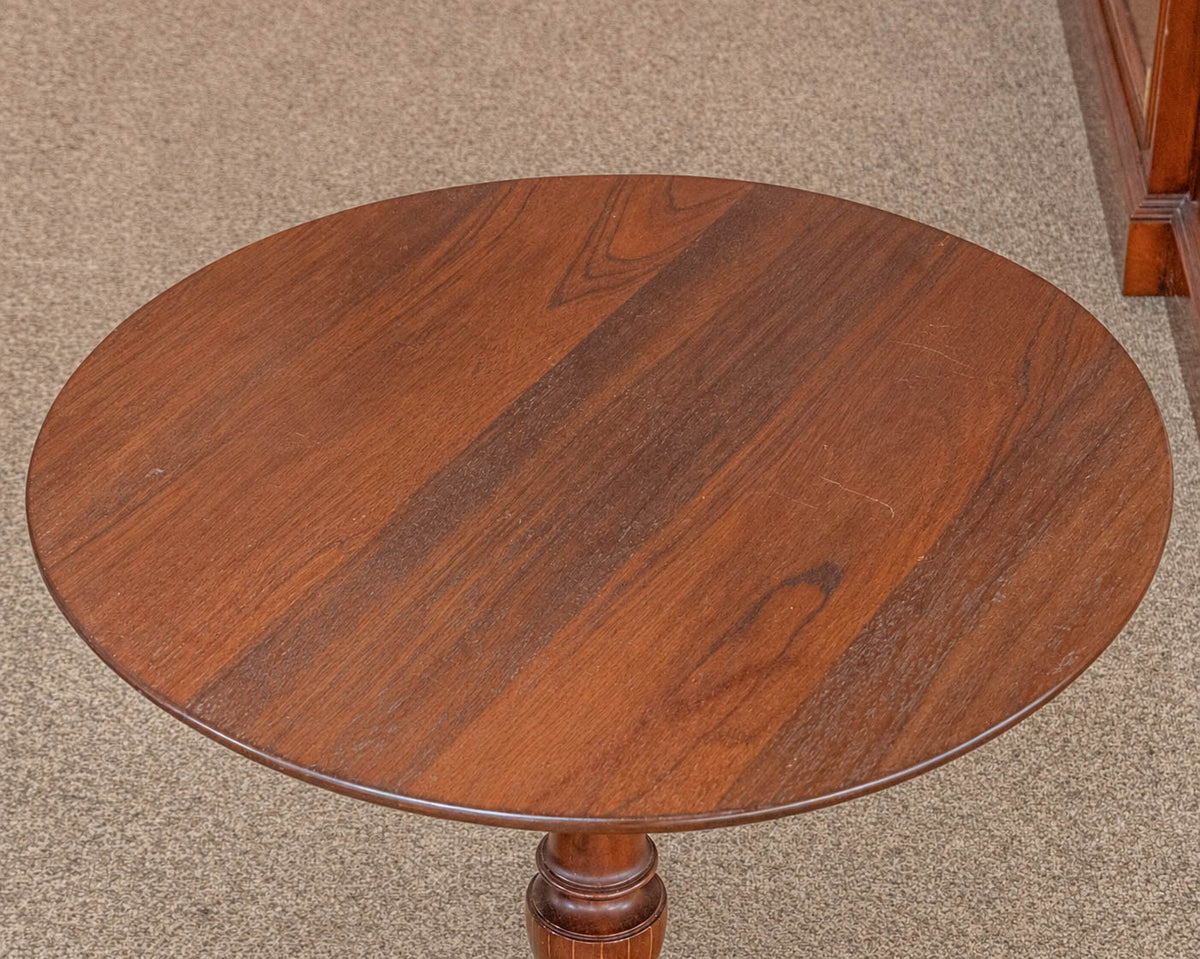 Round Cherry Tilt Top Side Table
