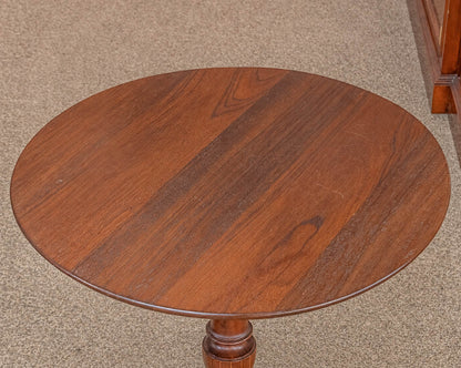 Round Cherry Tilt Top Side Table