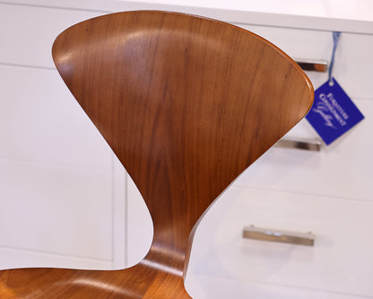 Pair of Cherner Wood Base Counter Stools in Natural Walnut 25"