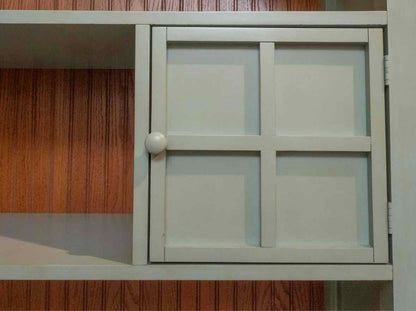 Sage Green Finish 4 Door 2 Drawer & Bead board   Hutch Cabinet