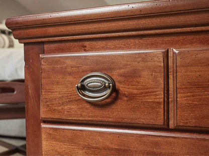 Pair of Cherry Finish Two Drawer Nightstands
