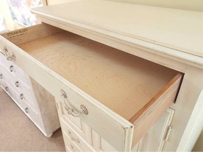 Ethan Allen Swedish Home Cream Finish 2 Door 4 Drawer  Armoire