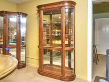 Pulaski Cherry 2 Curved Glass Side Doors 4 Glass Shelf  Display Cabinet