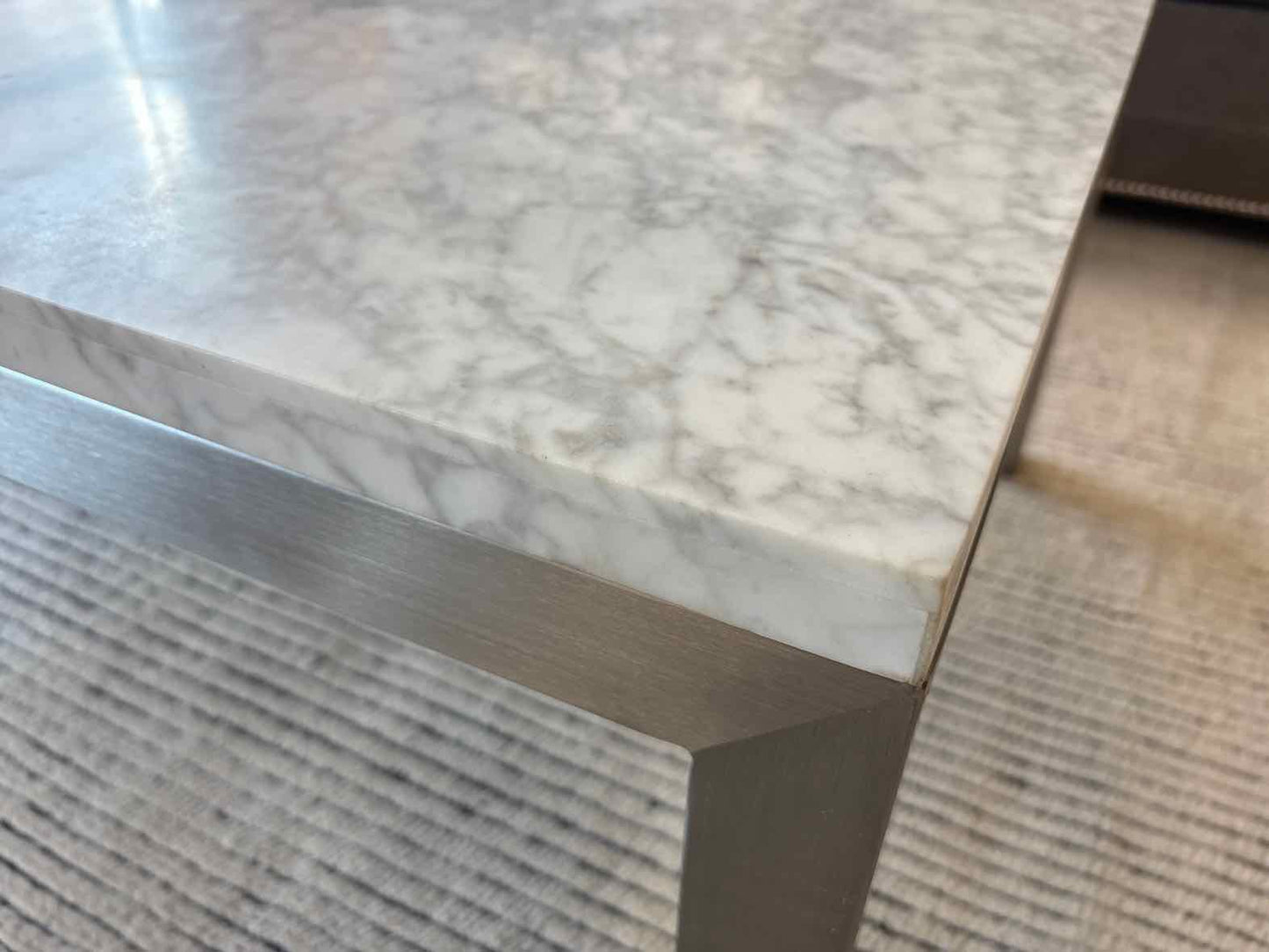 Crate & Barrel 'Parsons' Marble Top Coffee Table