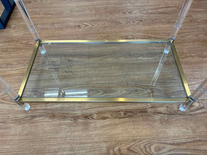 Acrylic and Brass Bar Cart