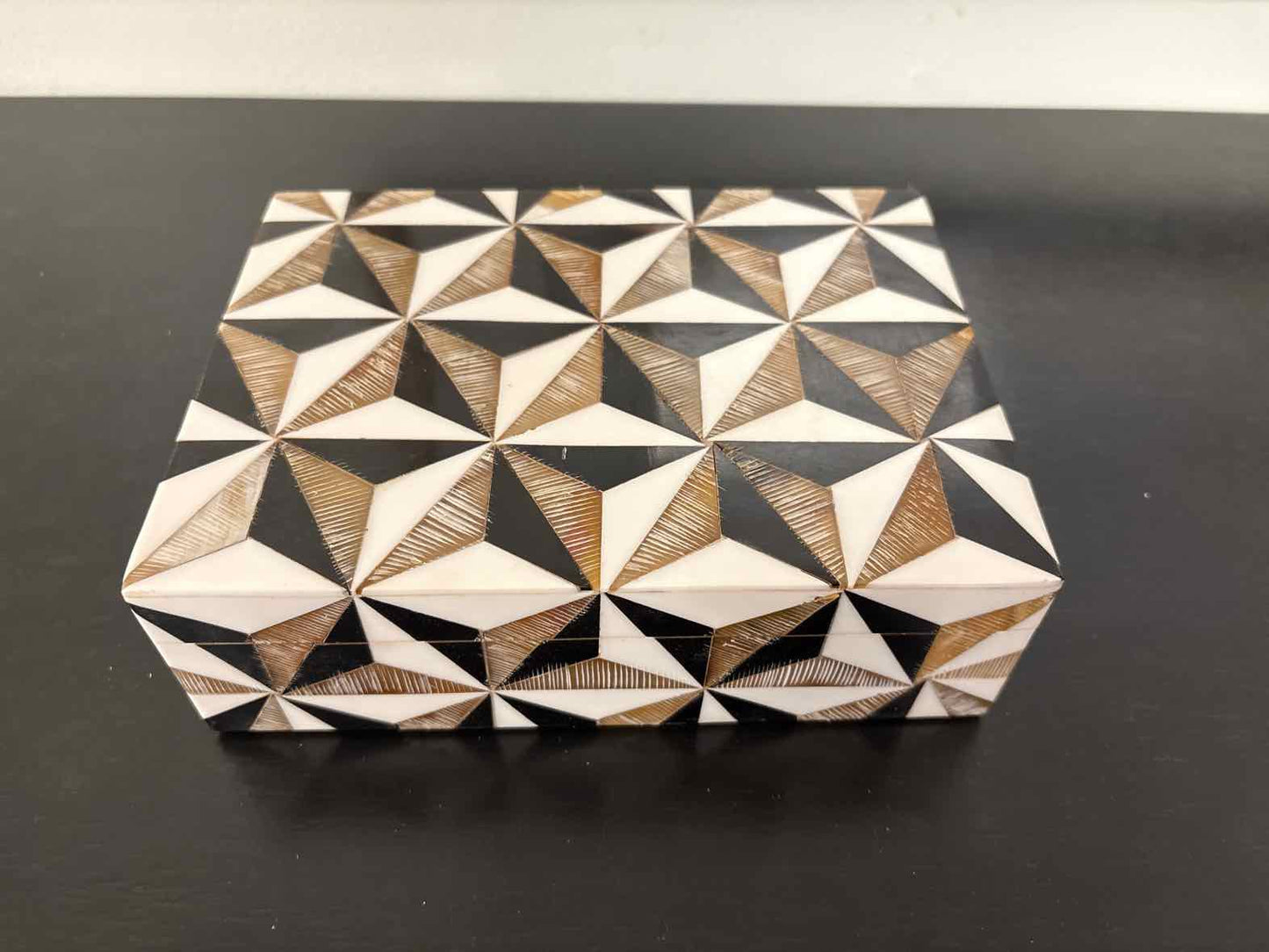 Small Decorative Box with Geometric Star Pattern