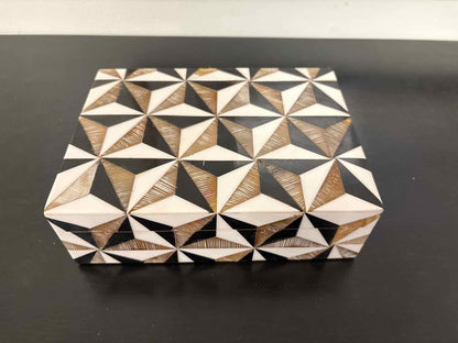 Small Decorative Box with Geometric Star Pattern
