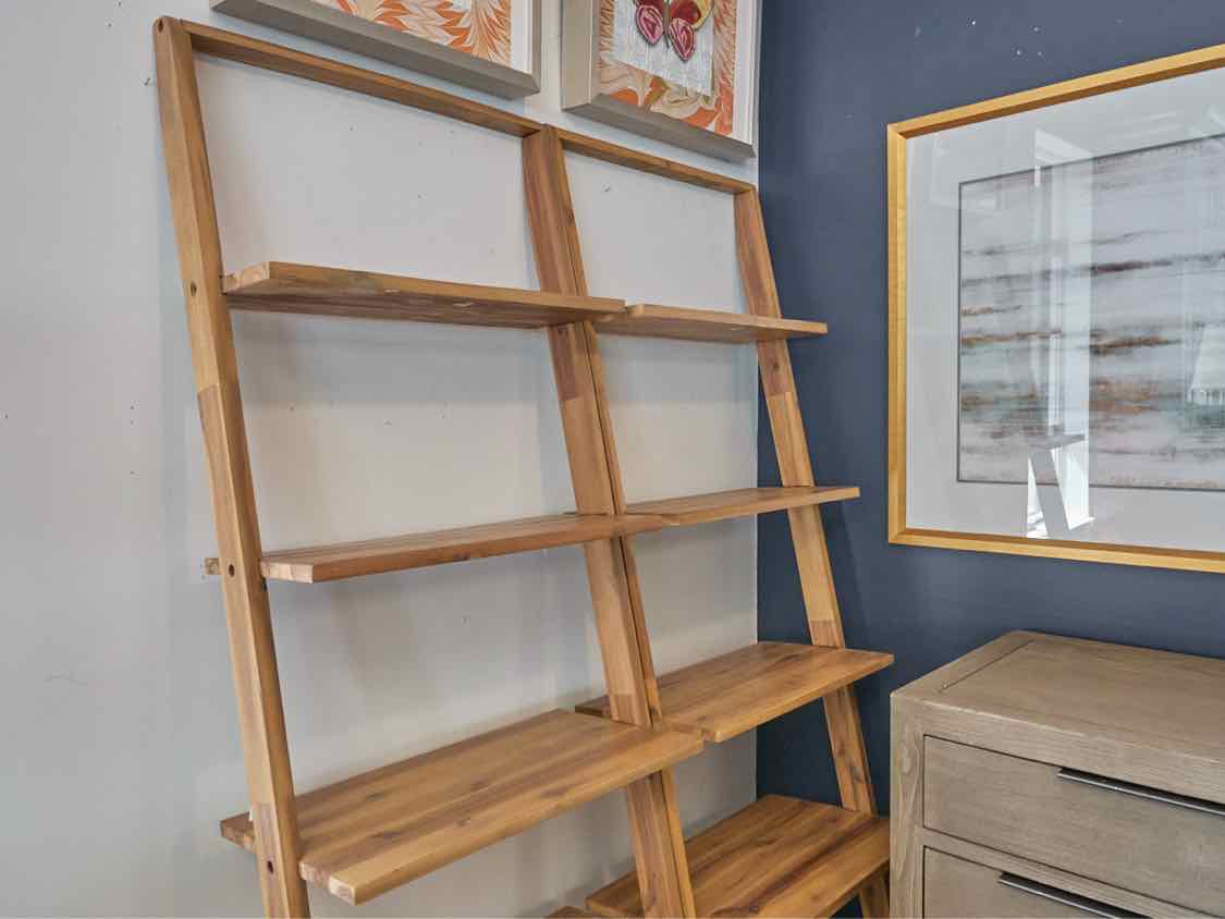 Pair of Boston Interiors Pine Leaning Bookcases