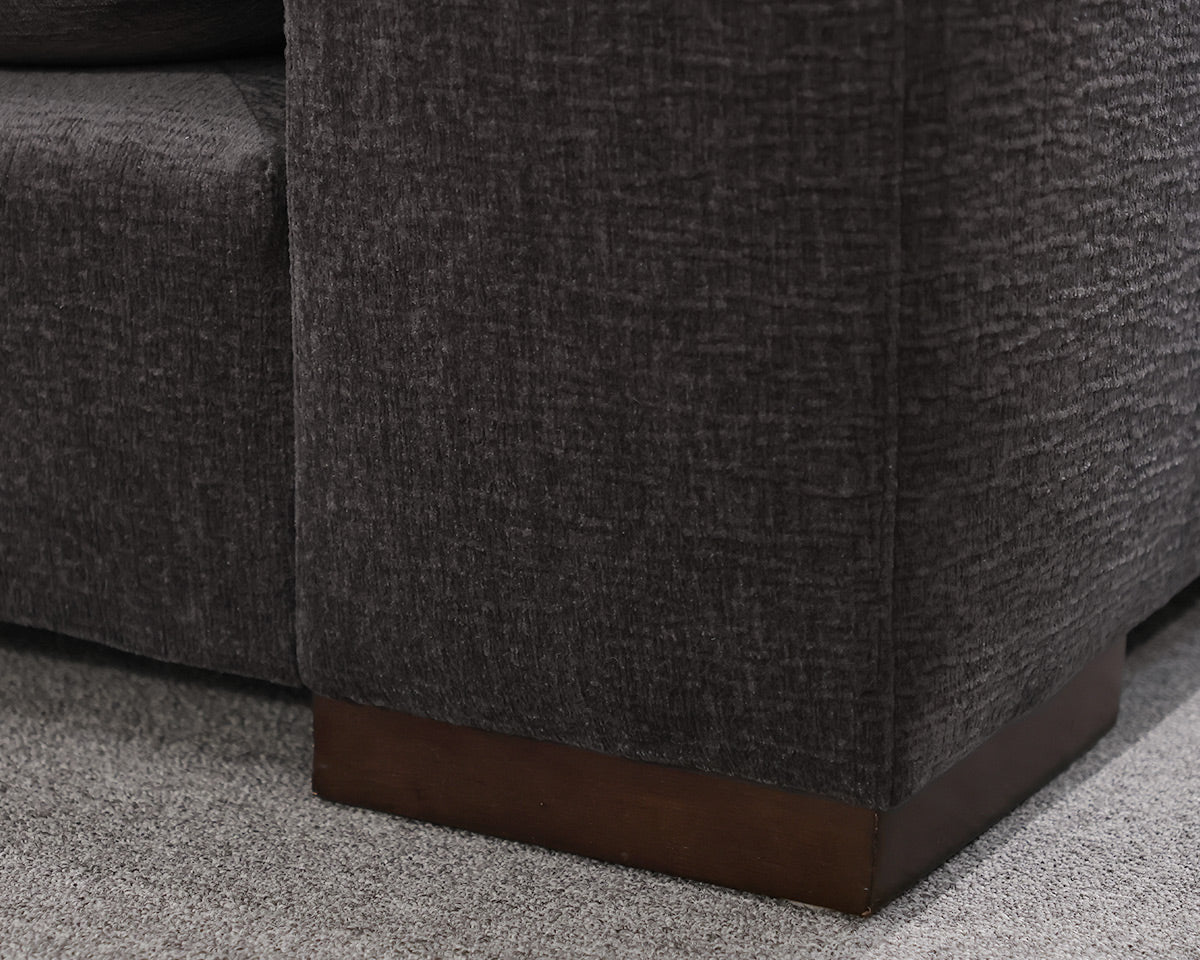 Kravet Charcoal Gray 2-Piece Wide Track Arm Sectional