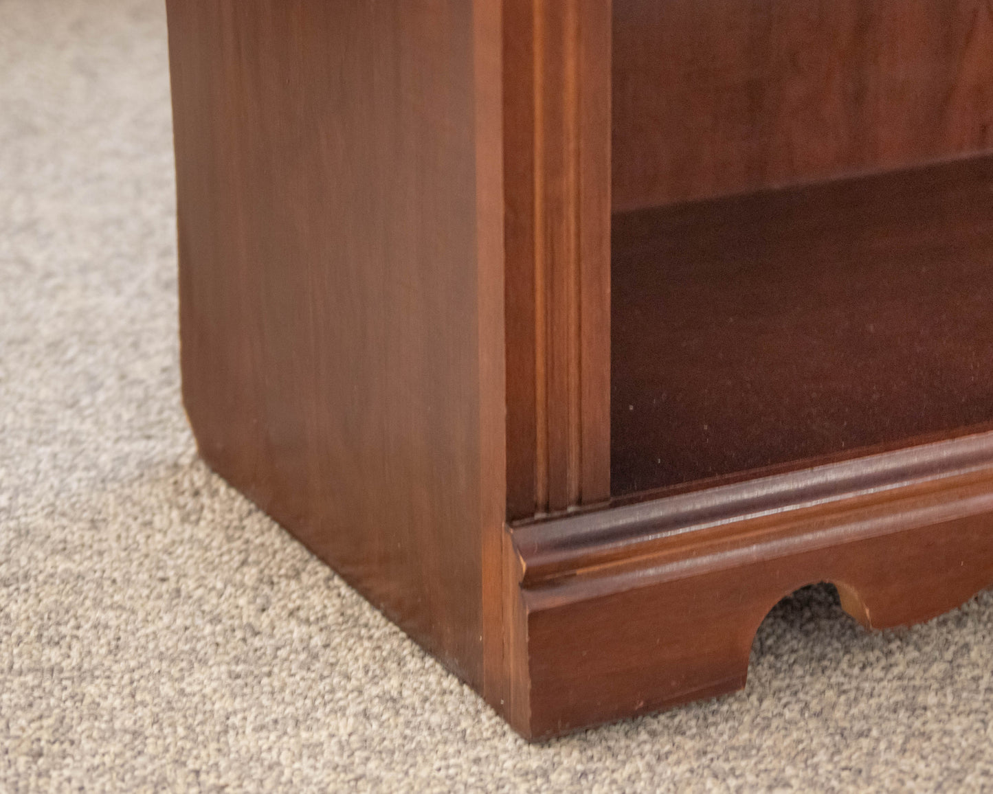 Cherry Veneer Two Shelf Bookcase