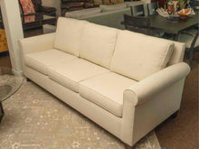 Pottery Barn White 3 Cushion  Rolled Arm Sofa