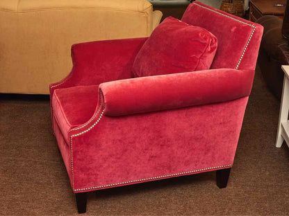 Pair Of Jordan's   Performance Velvet 'Raspberry' Nail Head Chairs