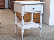 Solid Sugar Maple One Drawer Nightstand in Artic White