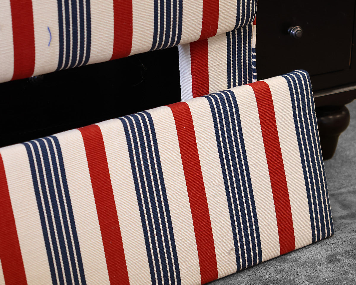 Upholstered Twin Stripped Bed Frame