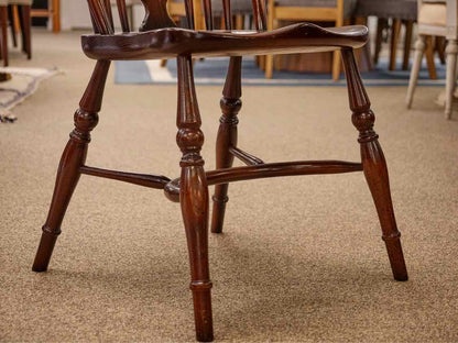 Set of Six Antique Colonial Solid Oak Side Chairs
