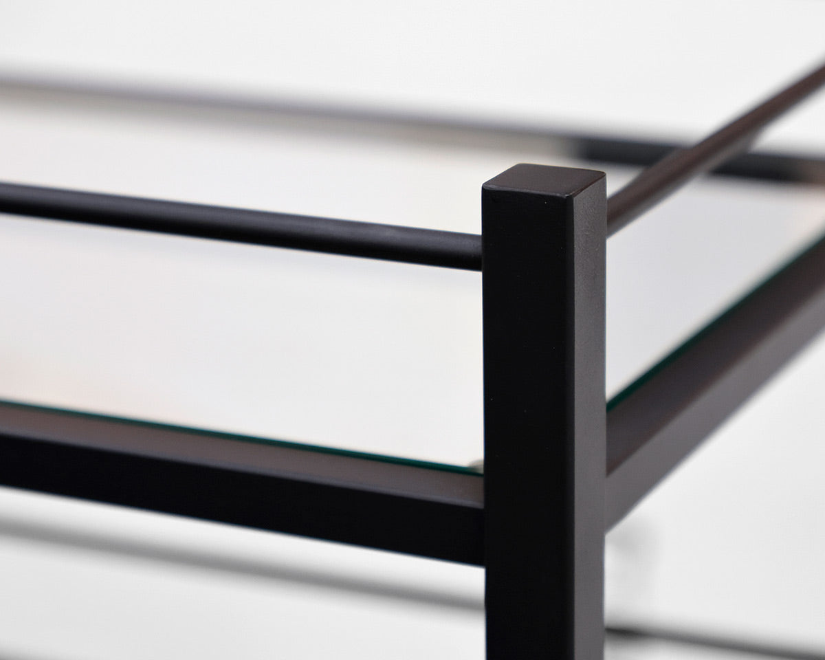 Angular Matte Black Bar Cart