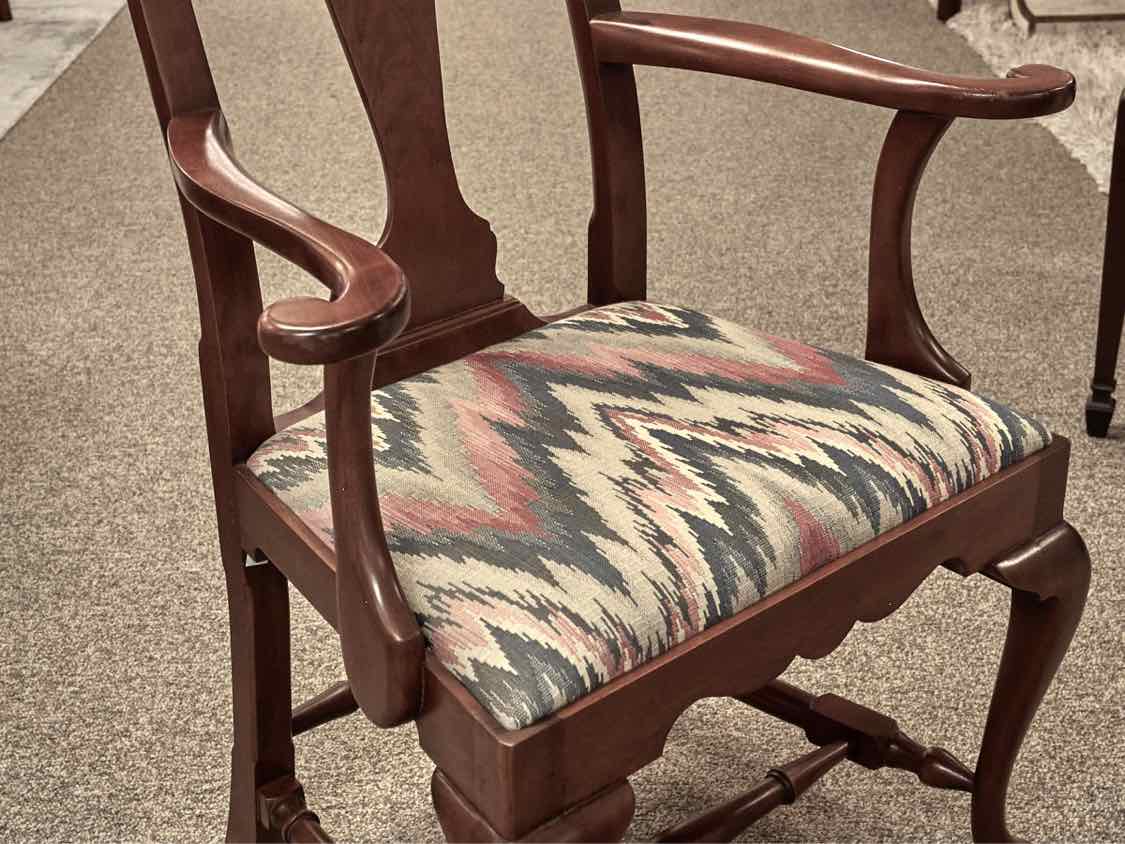 Eldred Wheeler Cherry Double Pedestal Dining Table & Set of Six Chairs