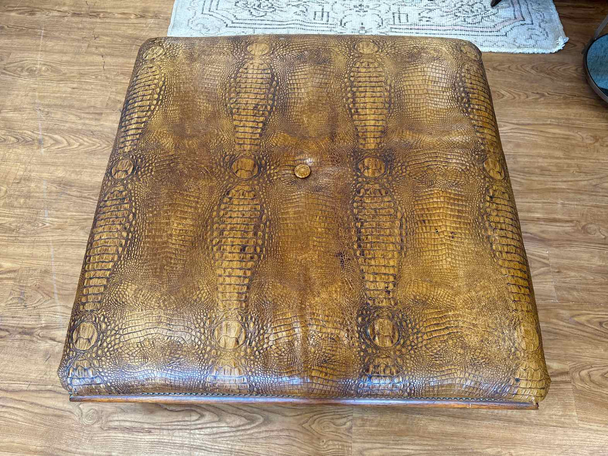 Crocodile Leather Ottoman