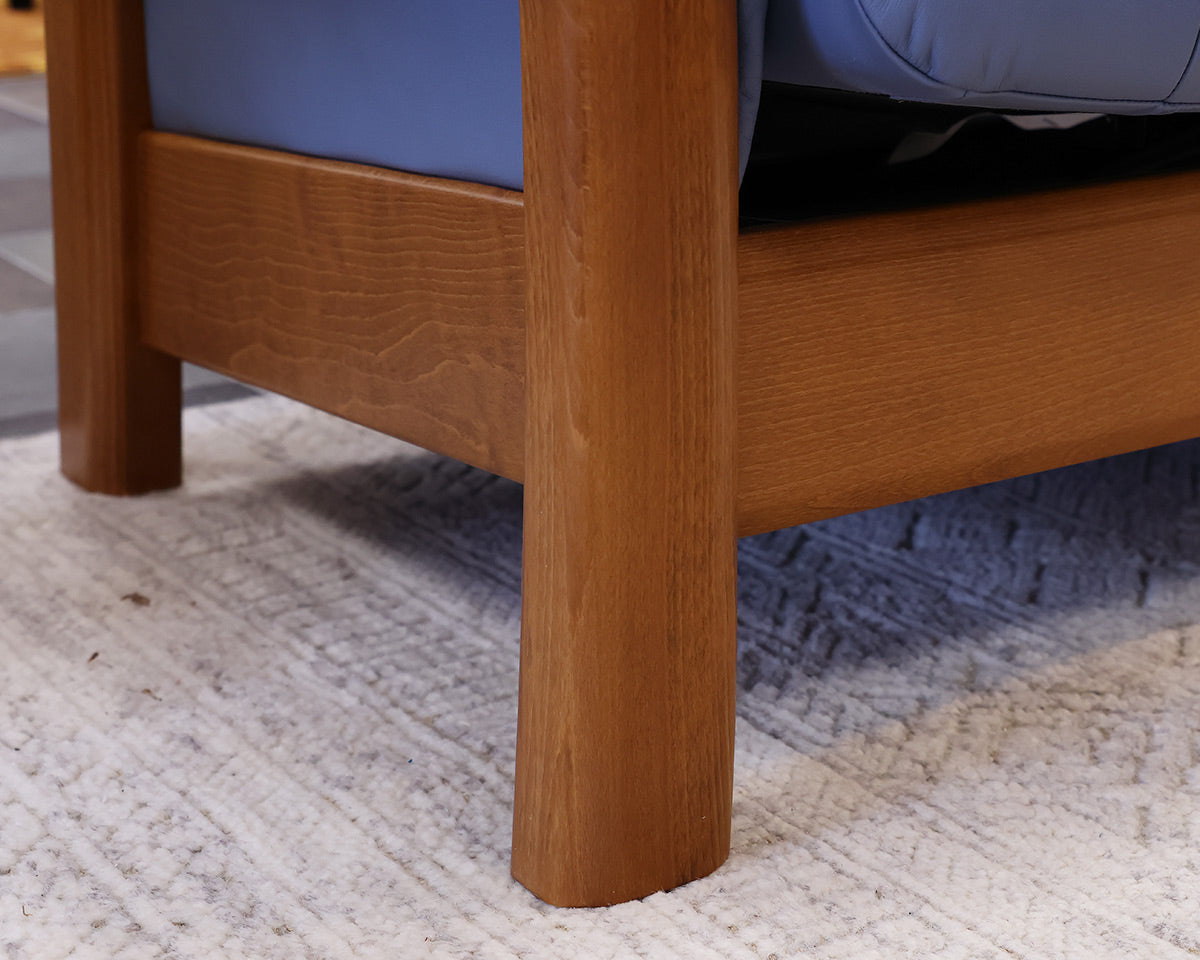 Stressless Paloma Blue Sparrow Sofa and Ottoman