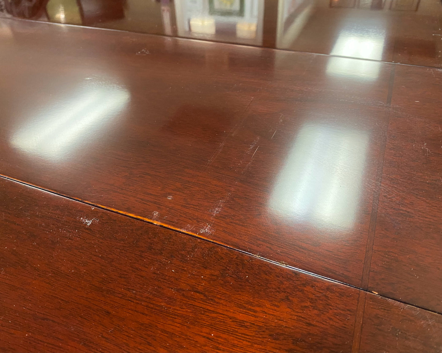 Kindel Banded Mahogany Dining Table