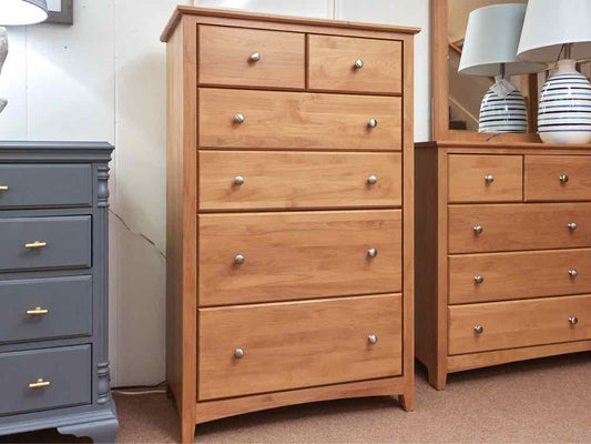 Solid Cherry 6 Saftey Lock Drawers Chrome Knobs Chest