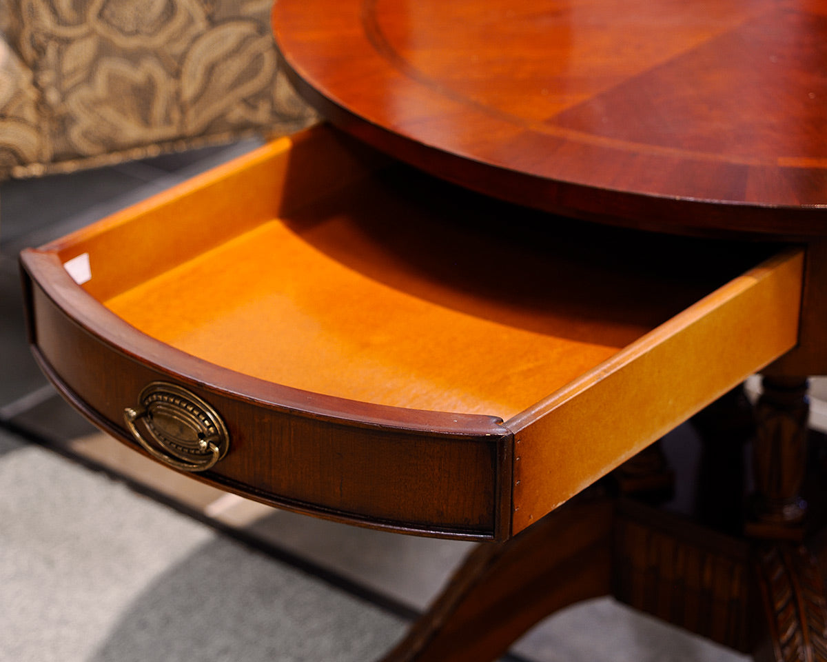 Banded Inlaid Cherry Drum Side Table