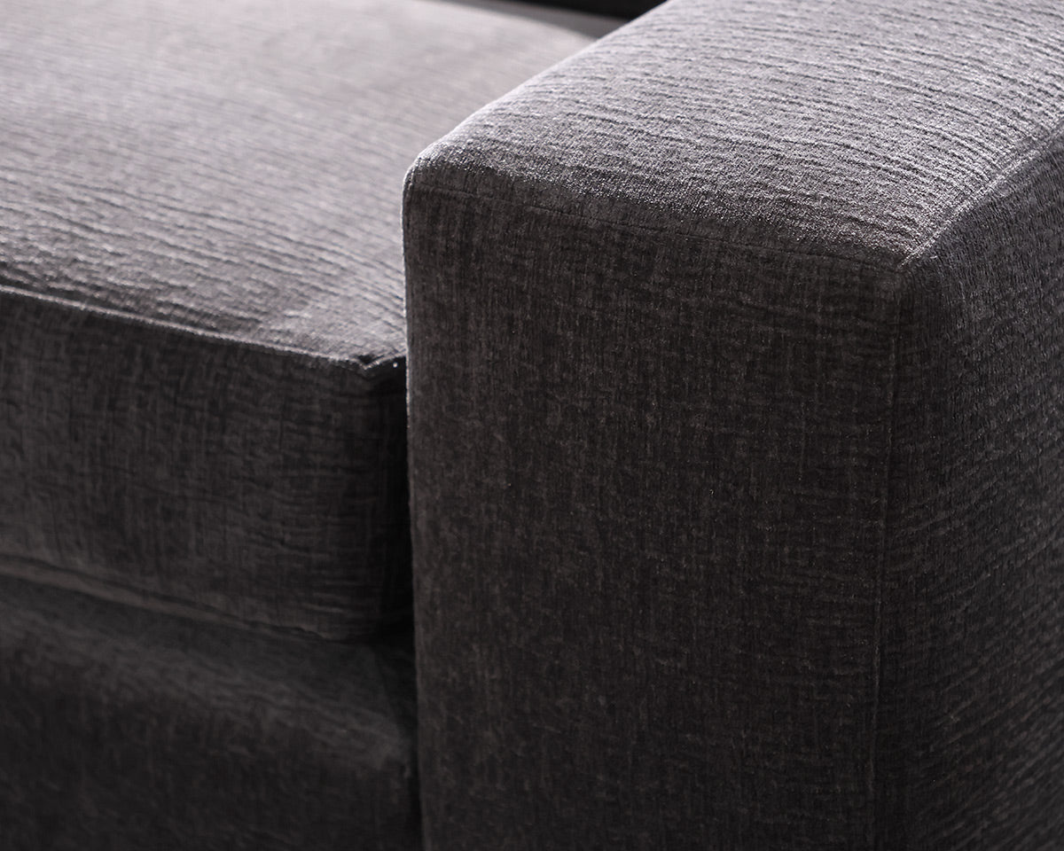 Kravet Charcoal Gray 2-Piece Wide Track Arm Sectional