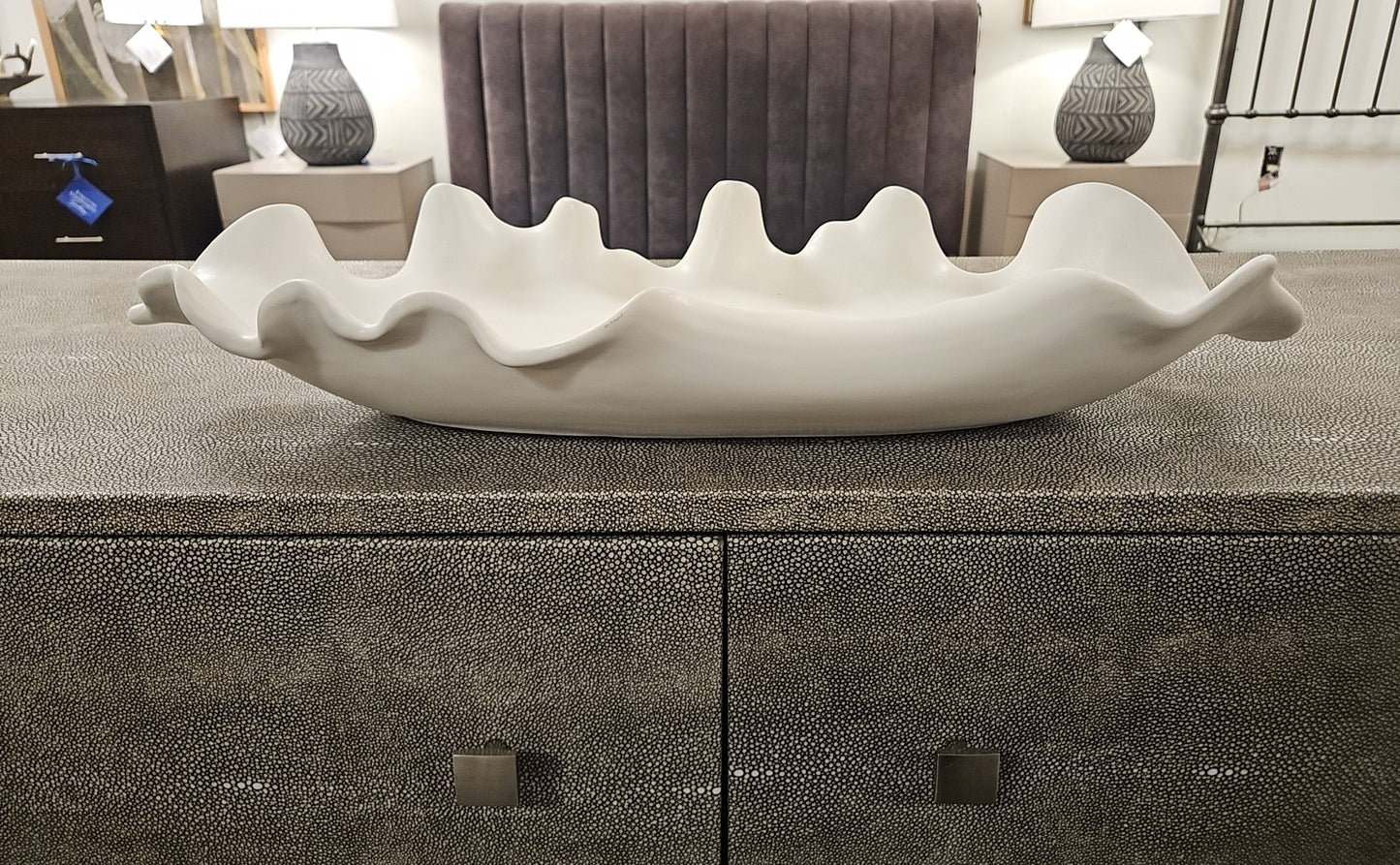 Ruffled Feathers Bowl in White