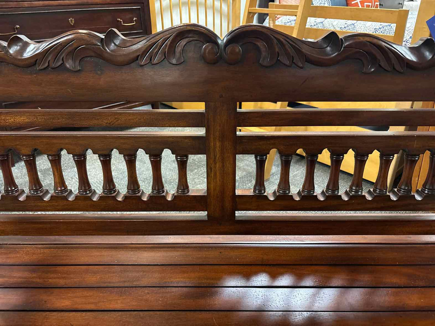 Furniture Classics Ltd. Carved Mahogany Bench