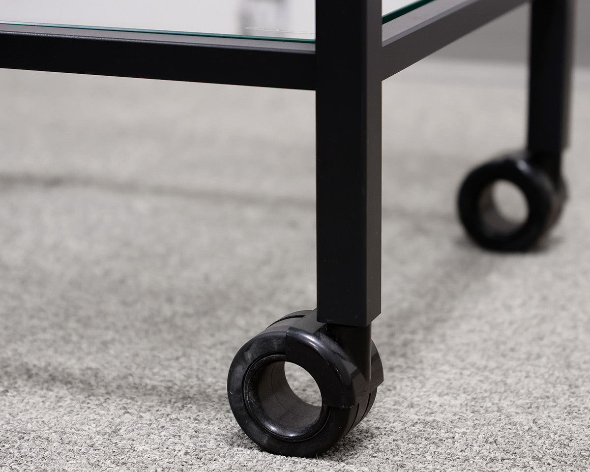 Angular Matte Black Bar Cart